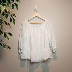 Banana Republic // White Off The Shoulder Top